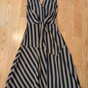 Striped Navy and Beige Dress